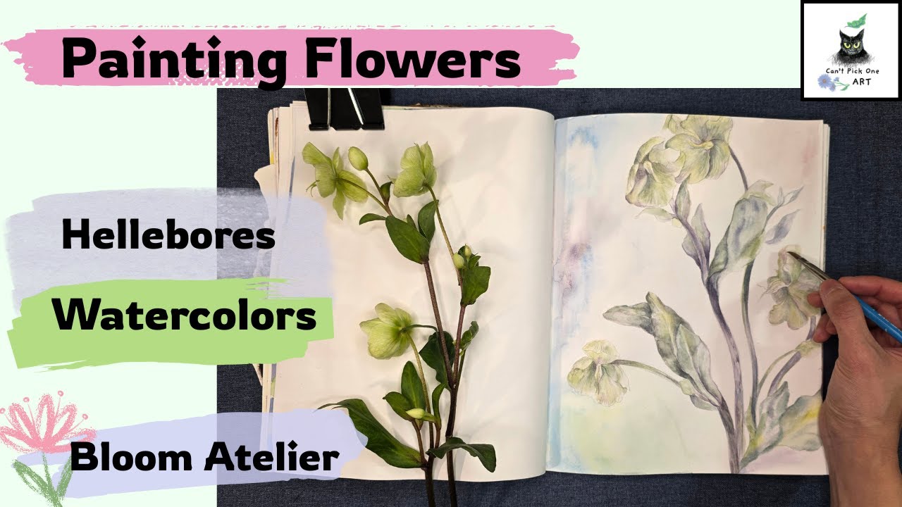 Painting Winter Flowers, Hellebores using Watercolors | Emotional Botanical Painting | Bloom Atelier