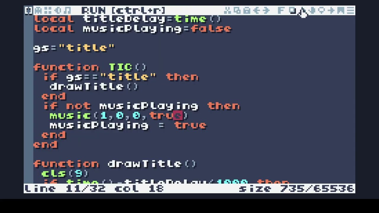 TIC80 Devlog, Final Fantasy 1 Port. Title Screen made!