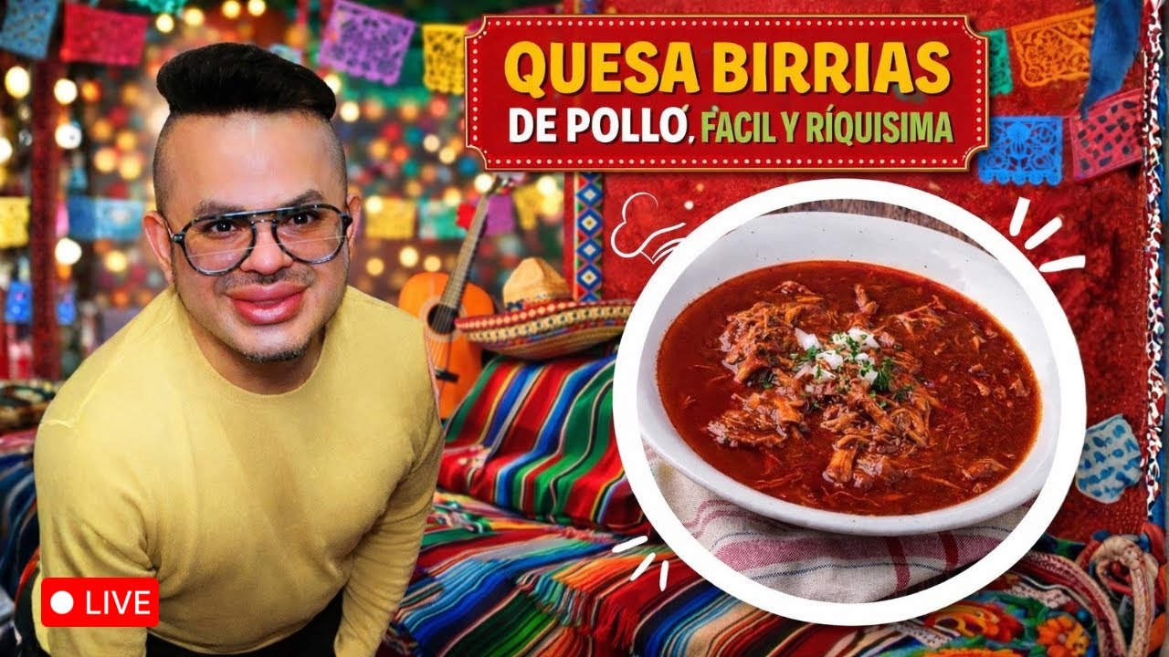 Receta de birria de pollo deliciosa y quesabirrias!!  #live #fyp #recetas