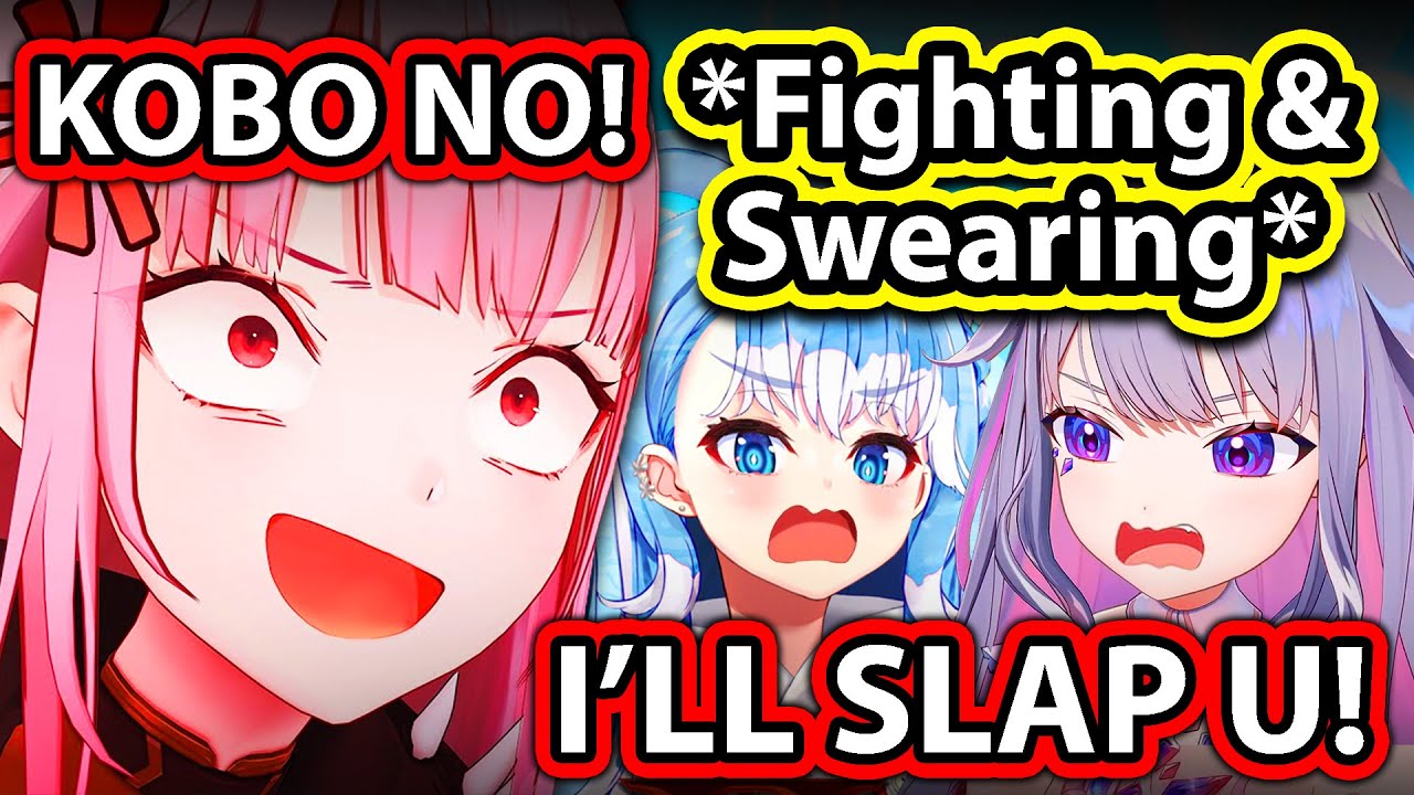 Calli Loses It When Kobo and Biboo Starts Fighting and Cursing On Stream 【Hololive】