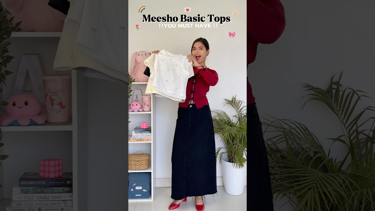 Meesho Basic Cute tops haul under 200😭💗 #shorts #summertops #topshaul #tops #haul #shortsfeed #fy