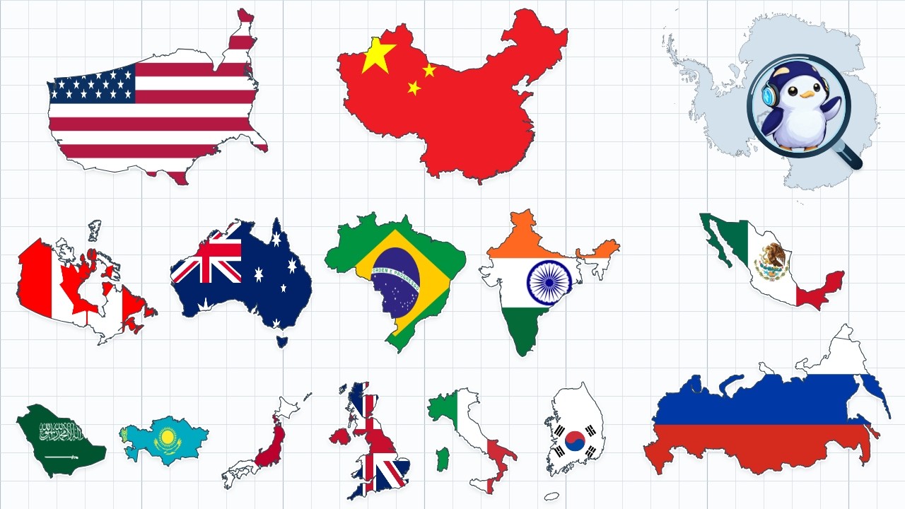 Country Size Comparison, Smallest to Largest