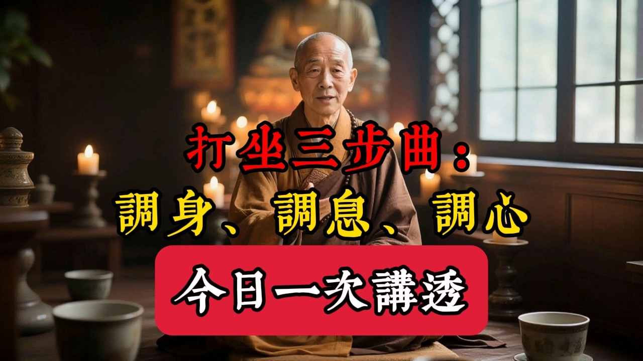 打坐三步曲：調身、調息、調心 &mdash;&mdash; 千年修行秘法，今日一次講透！#打坐入門 #調身調息調心 #佛學智慧 #禪定修行 #金剛經 #楞嚴經 #冥想 #修行方法 #內觀 #胎息
