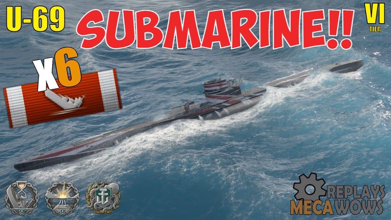 SUBMARINE U-69 6 Kills & 69k Damage | World of Warships Gameplay