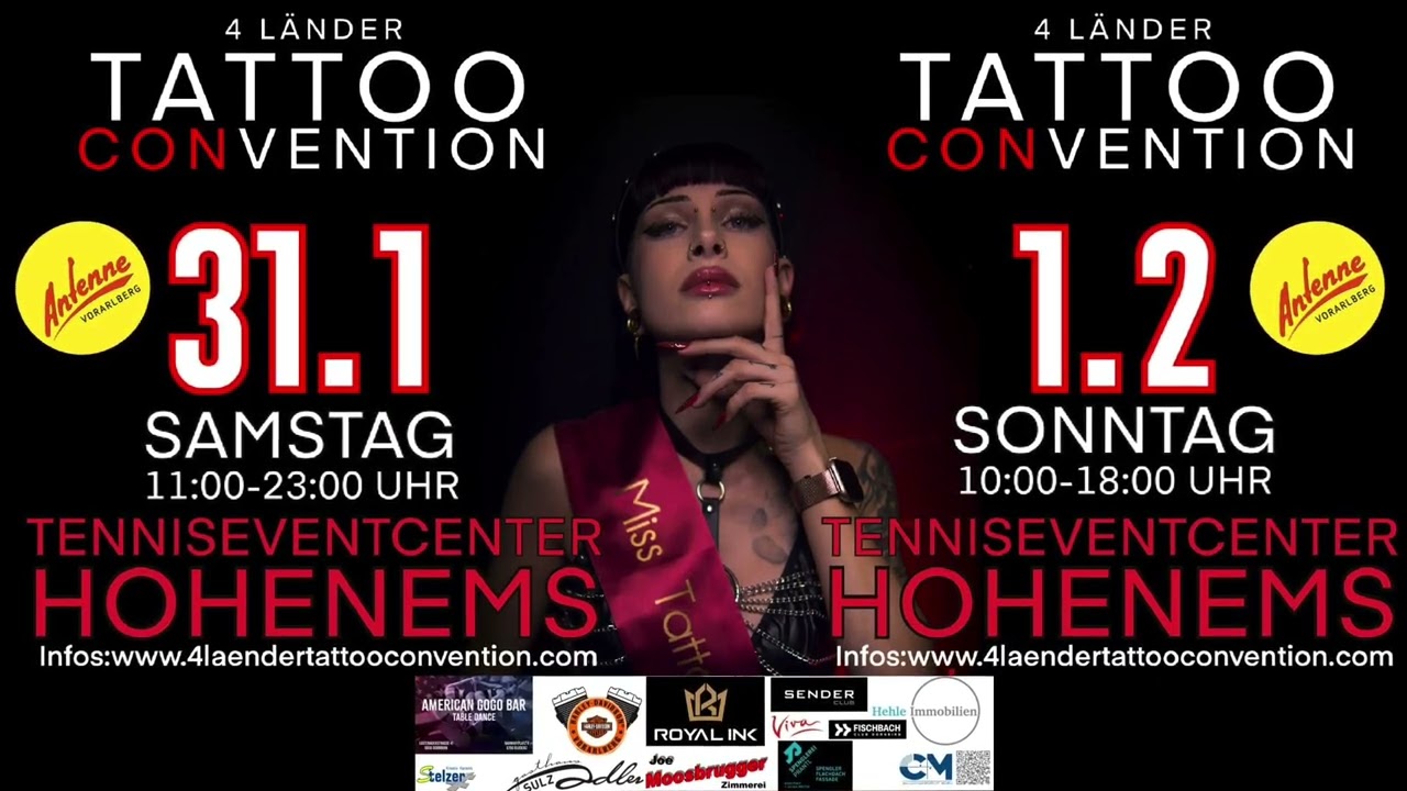 4 L&auml;nder Tattoo Convention 2026 Hohenems &Ouml;sterreich 