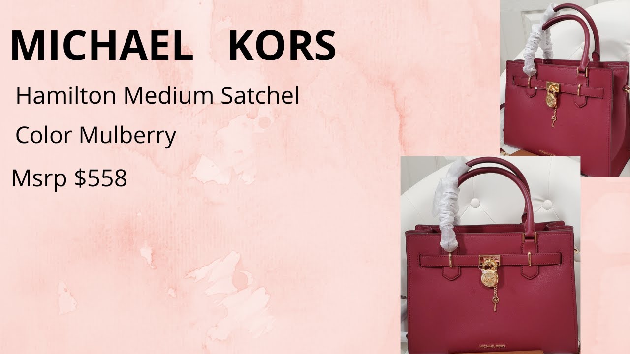 MICHAEL KORS Hamilton Medium Satchel in color Mulberry