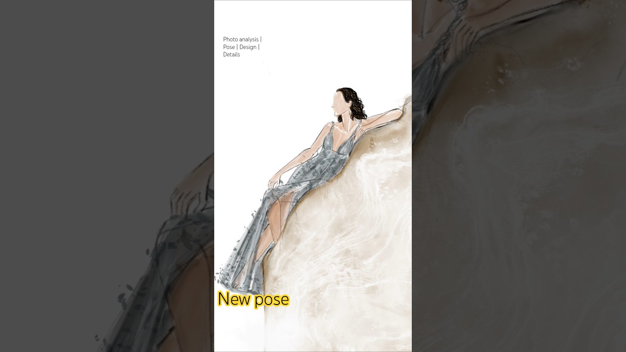 514) "Digital Fashion Illustration Process | Evening Dress Design 