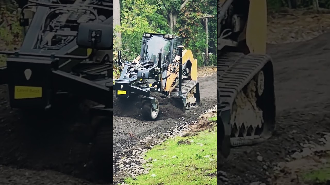 Skid steer with gps grader blade