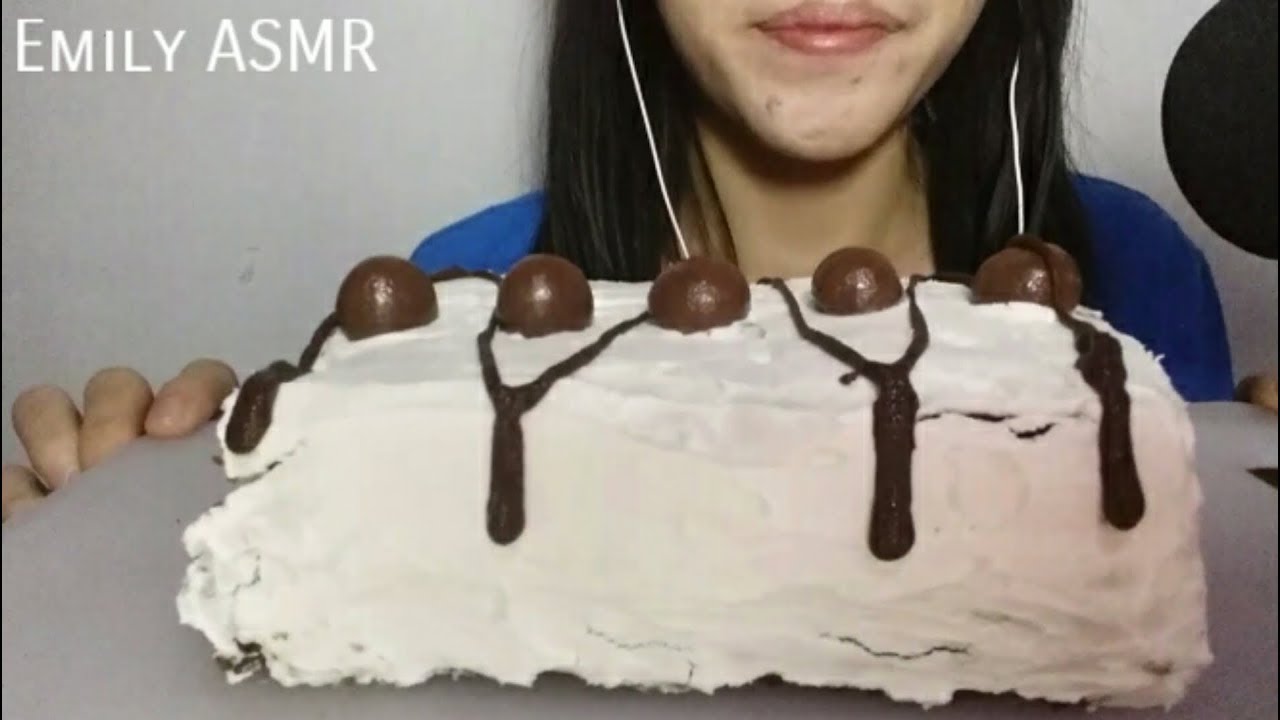 ASMR Chocolate Snow Cake
