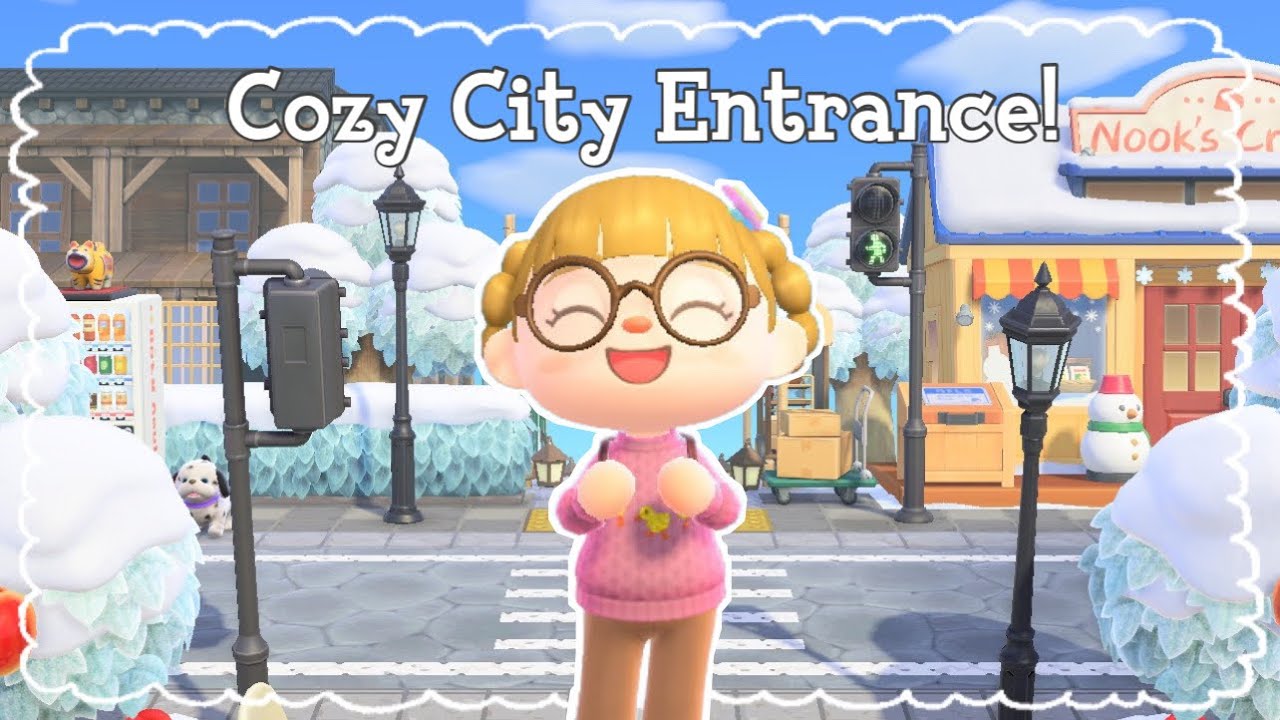 Building an Urban Citycore Island Entrance! (Animal Crossing: New Horizons)