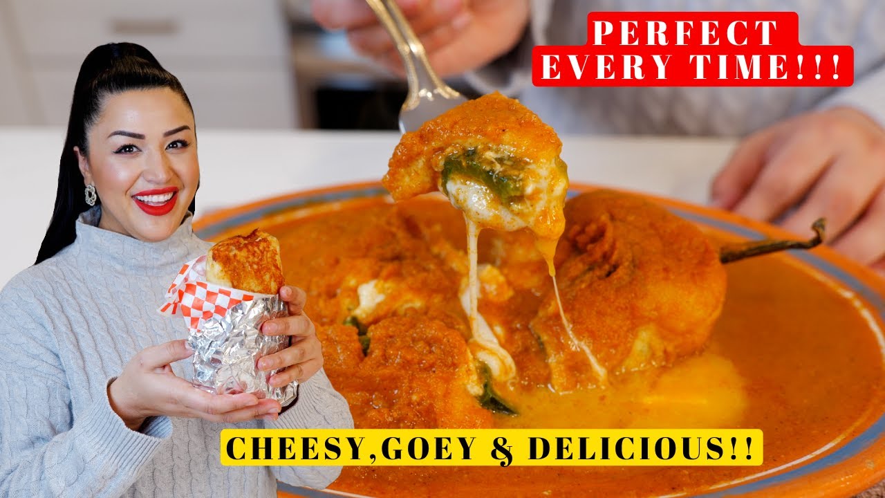The BEST Chiles RELLENOS Recipe, Breakfast style SUNNY SIDE up EGG & Chile Relleno Burrito