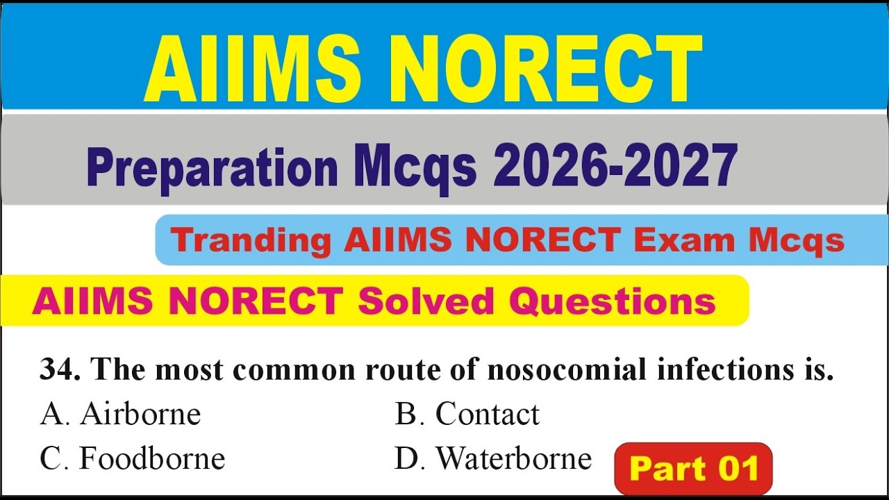 AIIMS NORCET Preparation MCQs 2026–2027 | Top Solved Questions | Nursing Officer Exam