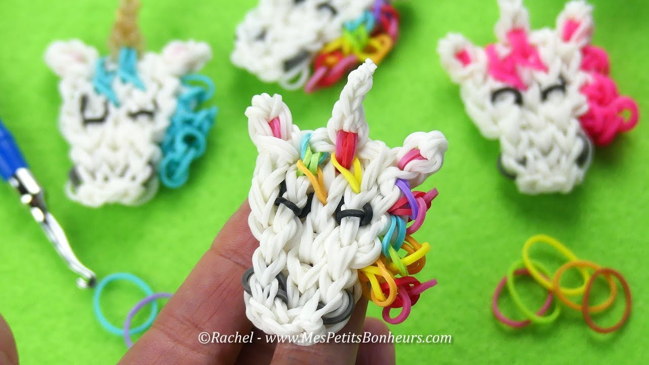 DIY- LICORNE Rainbow Loom en élastiques - Facile