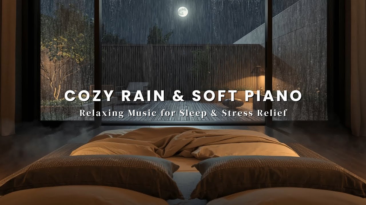 Quiet Piano and Rain for Late Night Relaxation