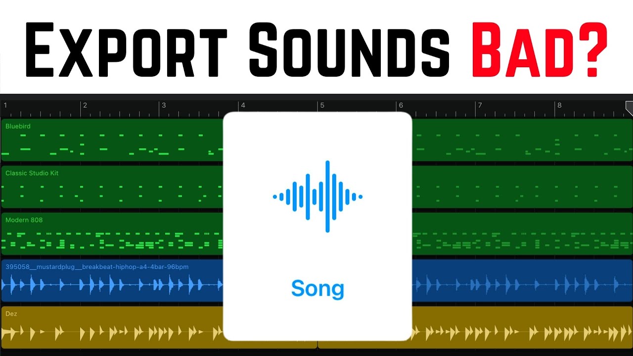 Why does my GarageBand EXPORT mix sound bad?