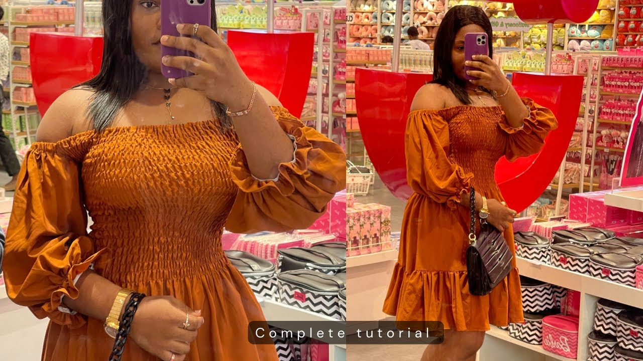 DIY OFF-SHOULDER DRESS | SMOCKED DRESS TUTORIAL ✨👗