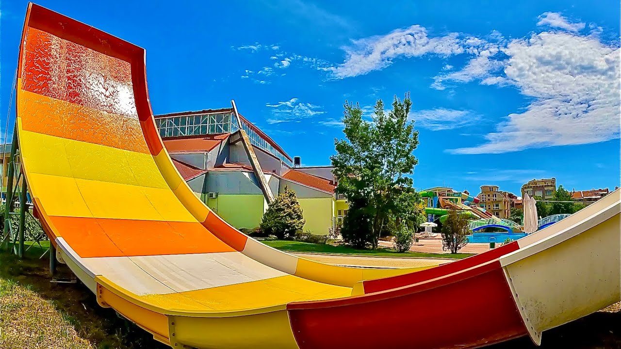 Vertical Wall Waterslide Ride | Aqua Planet Primorsko