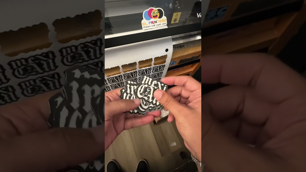 Roland BN20A contour and perf cuts. #Stickers #diecutstickers