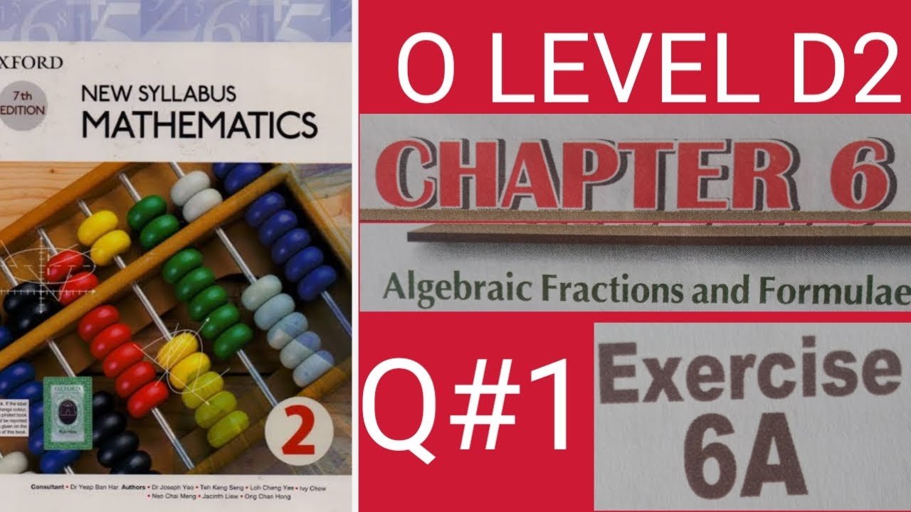 OXFORD 7TH EDITION|NEW SYLLABUS MATHEMATICS 2|EXERCISE 6A| QUESTION 1|D2|O LEVEL| Q1