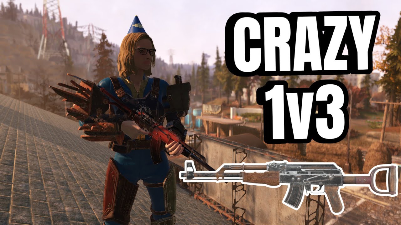 Fallout 76 1v3 using handmade rifle on low level character (fallout 76 pvp)