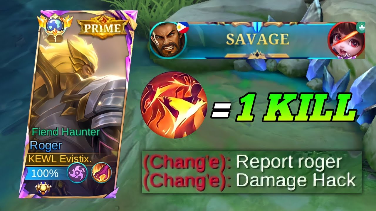 ROGER FIRST SKILL = 1 KILL WTF DAMAGE THEY THINK I'M USING CHEAT | MLBB