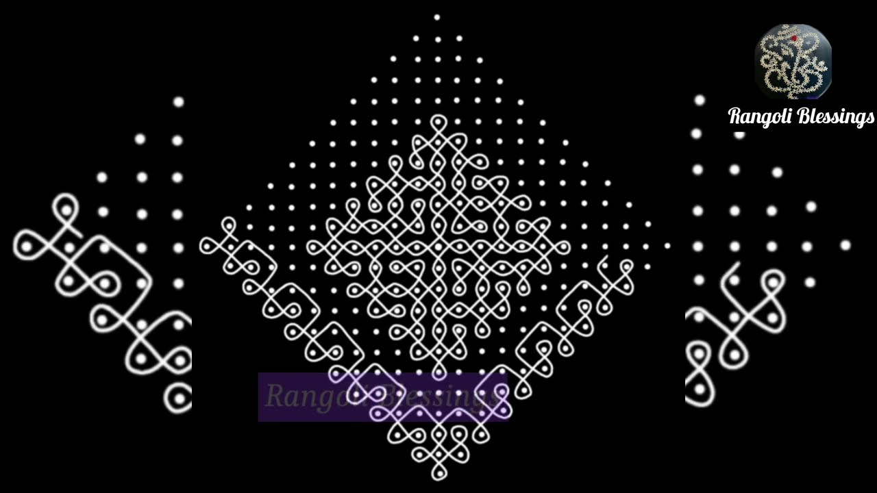 23 Dots Rangoli | Big Chukki Rangoli| Sikku Kolam| 21 dots kolam new designs| 21 dots new designs