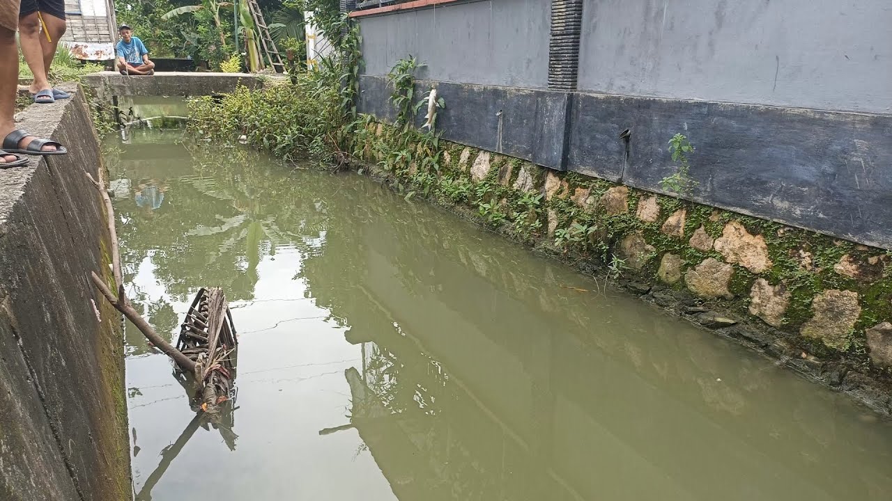 Mancing liaran di pemukiman warga pedesaan