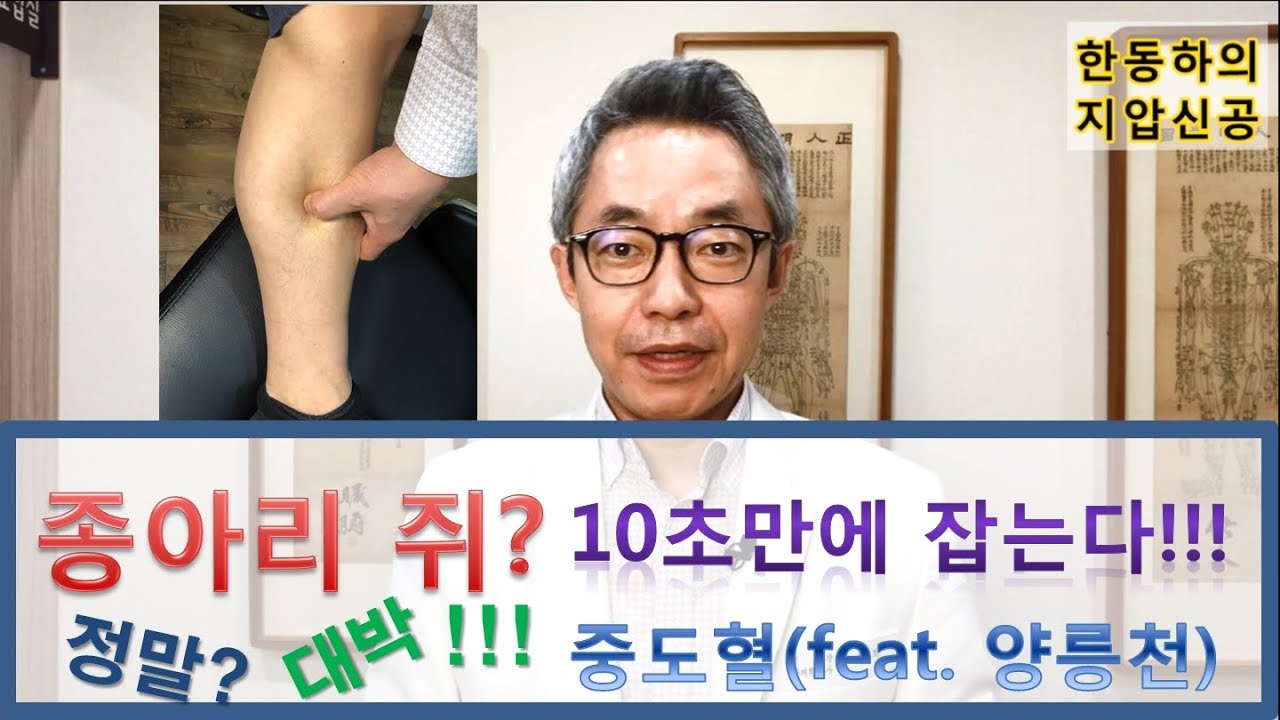 종아리에 쥐가 날때 10초만 눌러도 풀리는 혈자리 '중도혈(feat. 양릉천)' - 한동하의 지압신공(8)