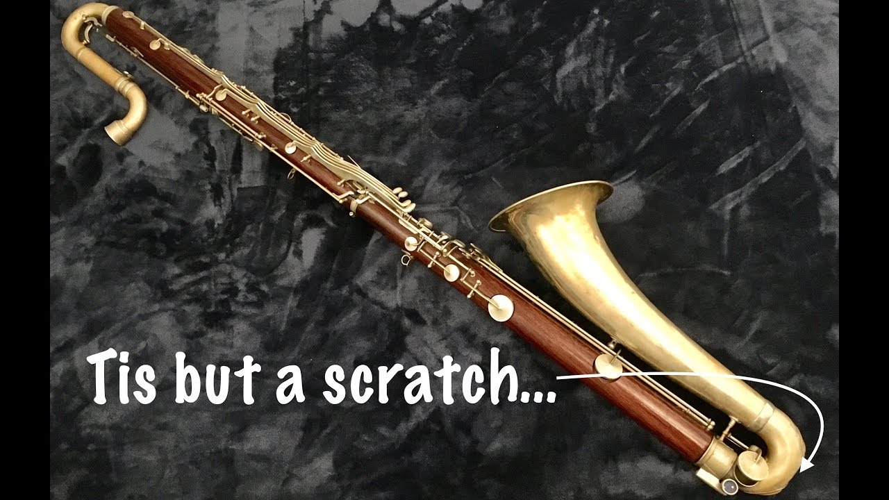 Ремонт трещины на моем контральтовом кларнете Selmer из палисандра 1954 года выпуска.