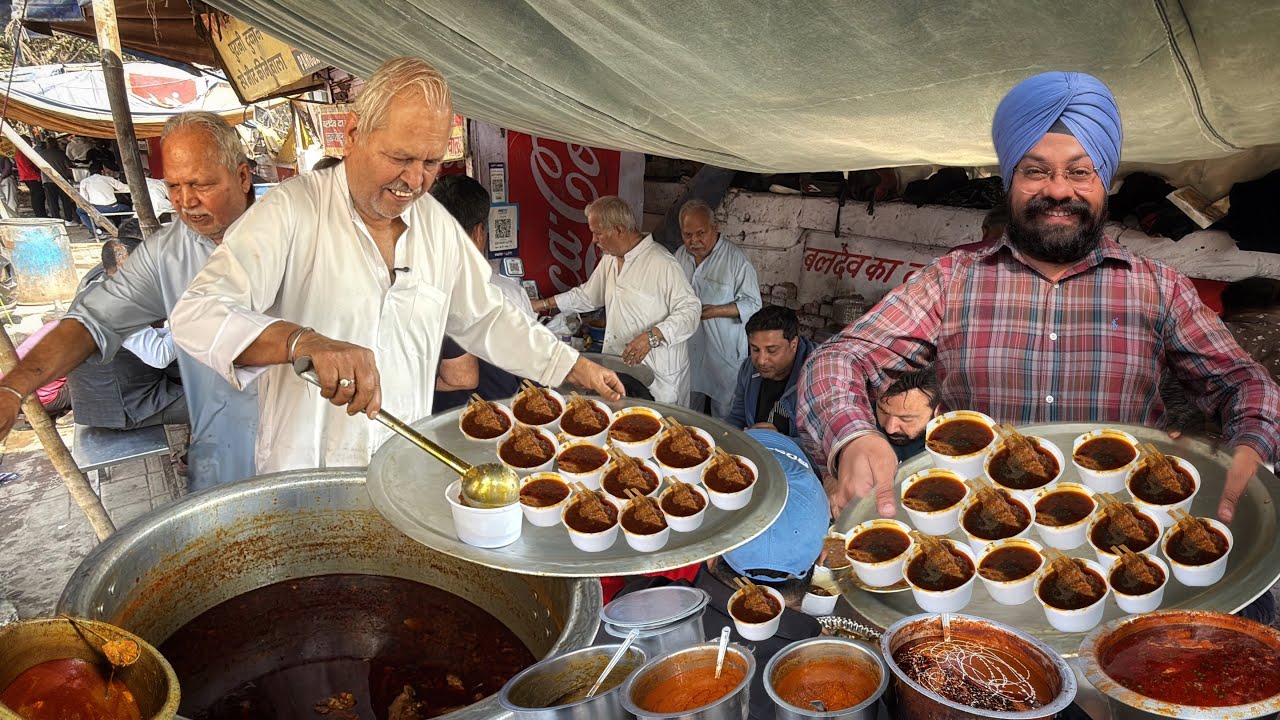 60साल पुराना Viral देसी Baldev Da Dhaba(लाजवाब कीमे वाला मटन)| Indian Street Food