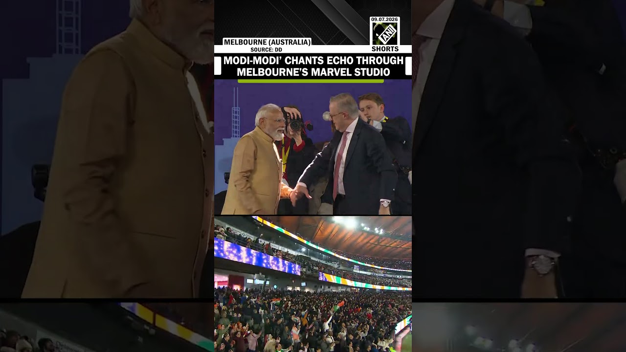 'Modi-Modi' chants echo through the stadium at &lsquo;Melbourne Meets Modi&rsquo; community event in Australia
