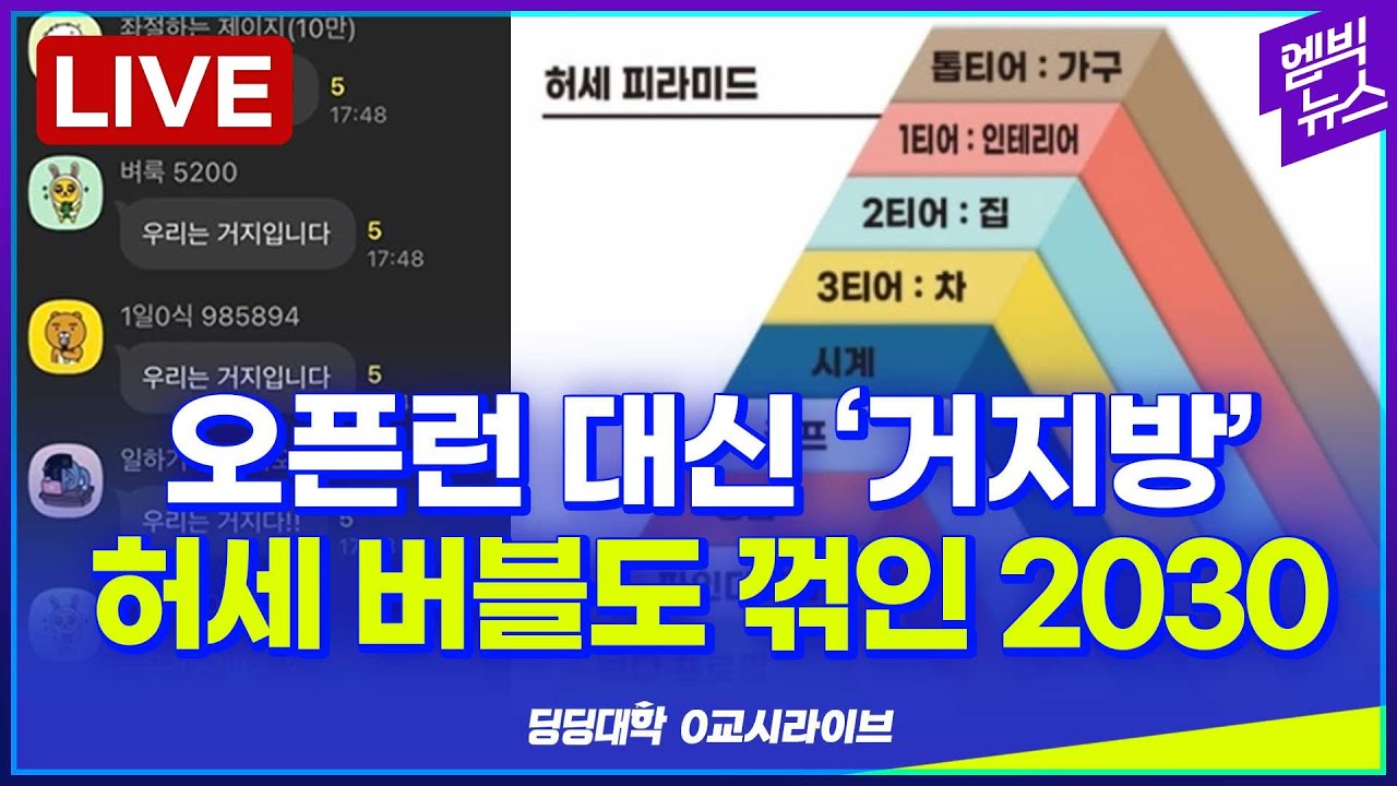 🔴[딩딩LIVE] 오픈런 대신 '거지방'.. 허세 버블도 꺽인 2030 - 2023년 4월 25일