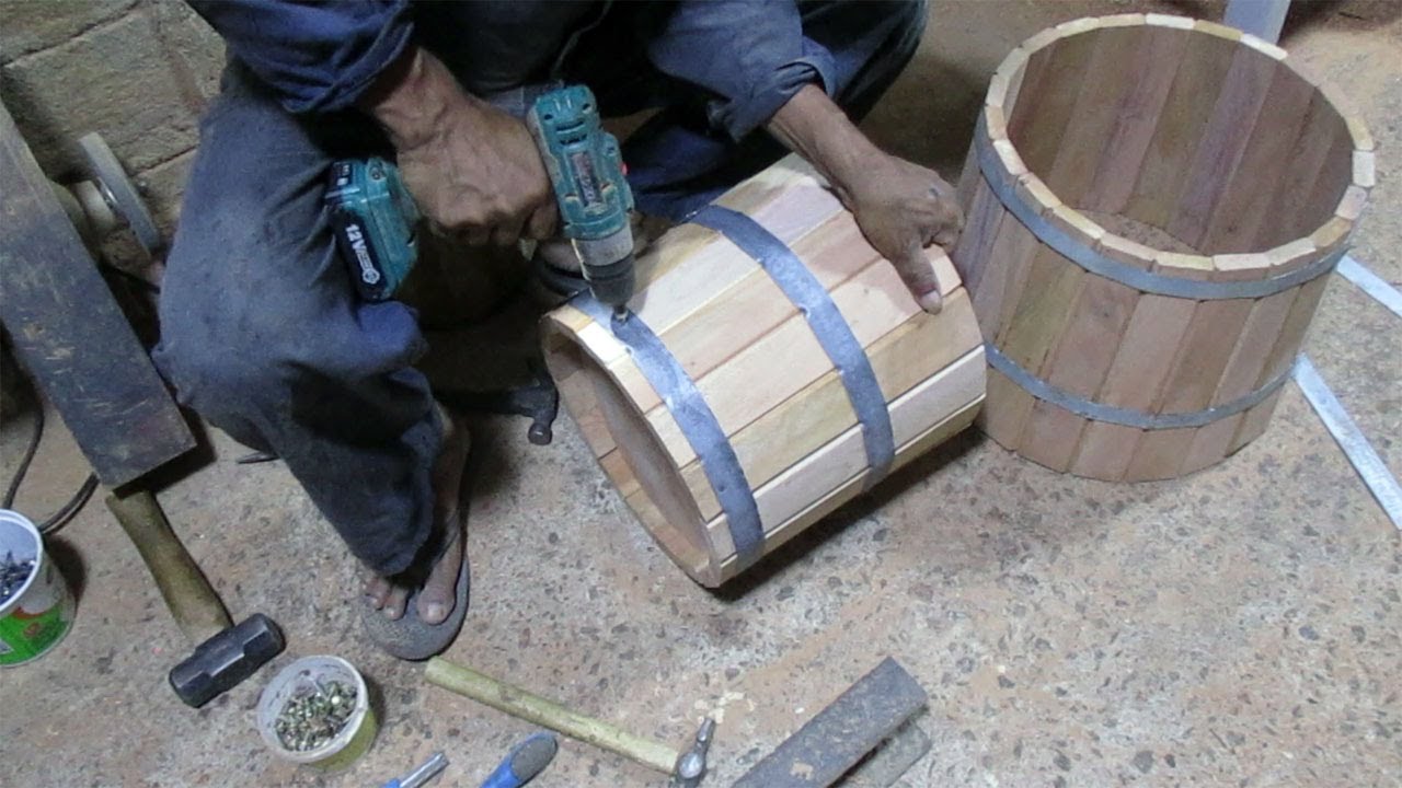 how to make easy wood  bucket