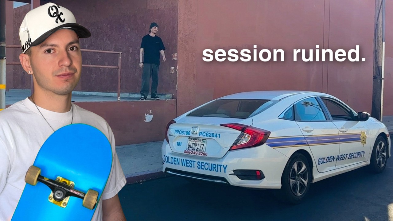 Skaters VS Security Guard!