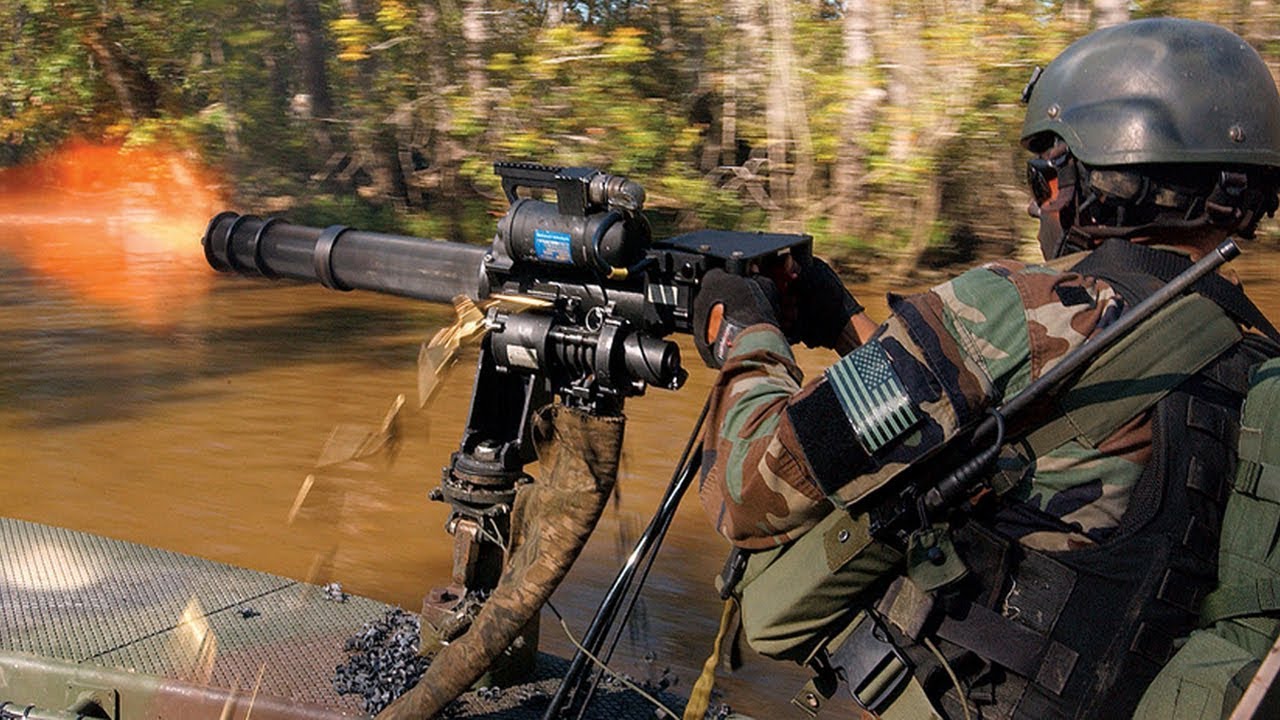 Ultimate Military Defense Weapons - Deadly Fast US Military M134D Gatling Machine Gun