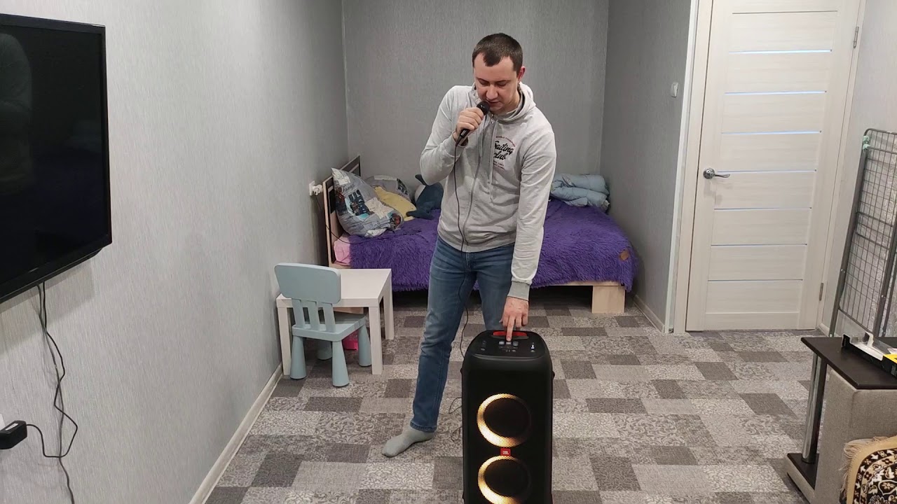 Режим караоке JBL Partybox 310 микрофон Sony vf120 настройка голос качество тест звука