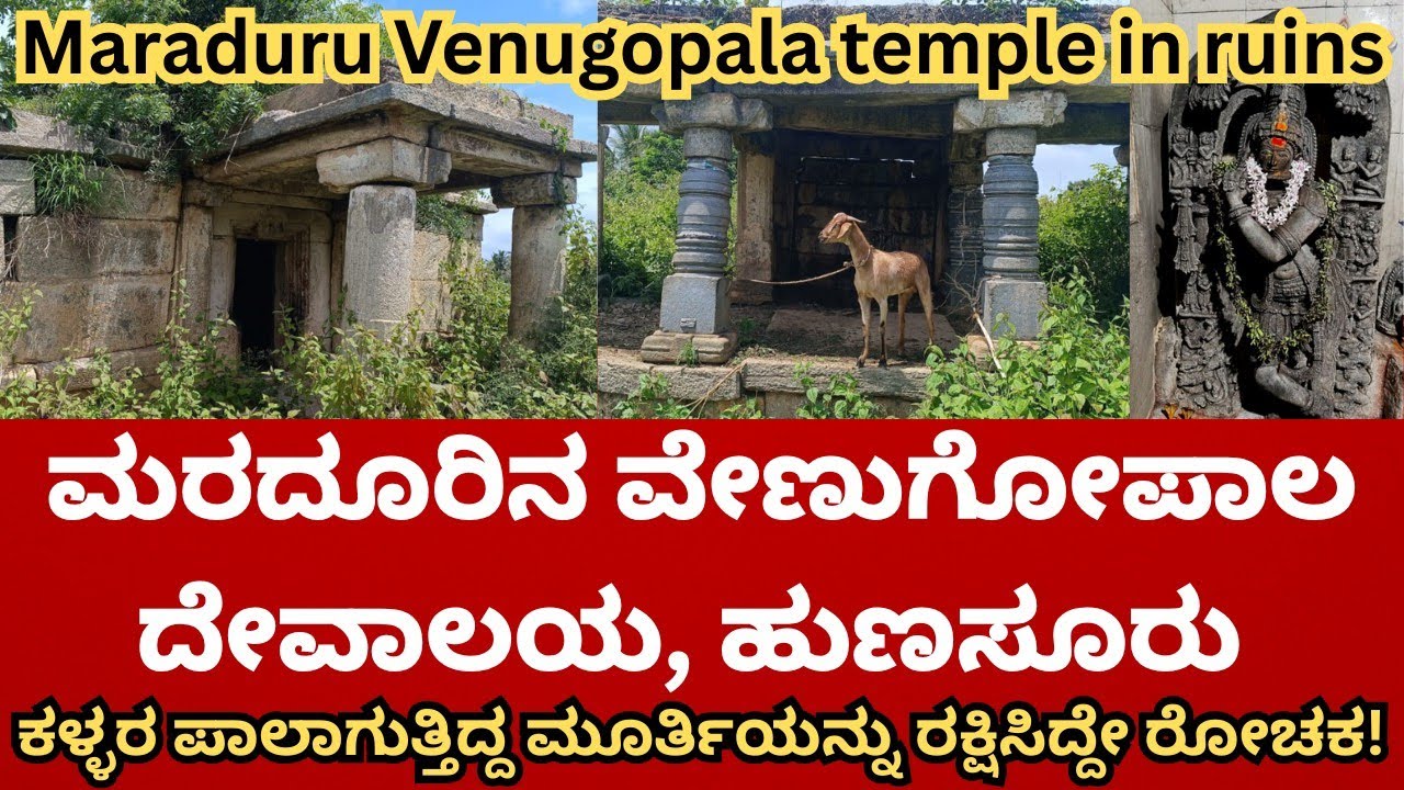 ಅನೈತಿಕ ಚಟುವಟಿಕೆಗಳ ತಾಣವಾದ ಮರದೂರಿನ ವೇಣುಗೋಪಾಲ ದೇವಾಲಯ,ಹುಣಸೂರು Maraduru Venugopala temple, Hunasuru