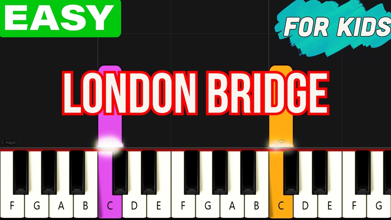 London Bridge is Falling Down | EASY Piano Tutorial for Kids