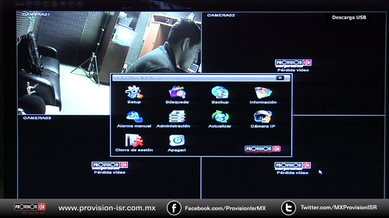 Descarga de videos USB en un DVR PROVISION ISR
