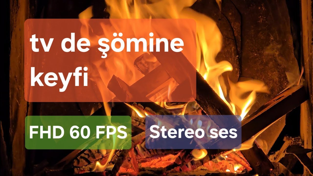 Şöminede ateş,(fire in the fireplace) tv de şömine keyfi 35 dakika FHD 60 fps