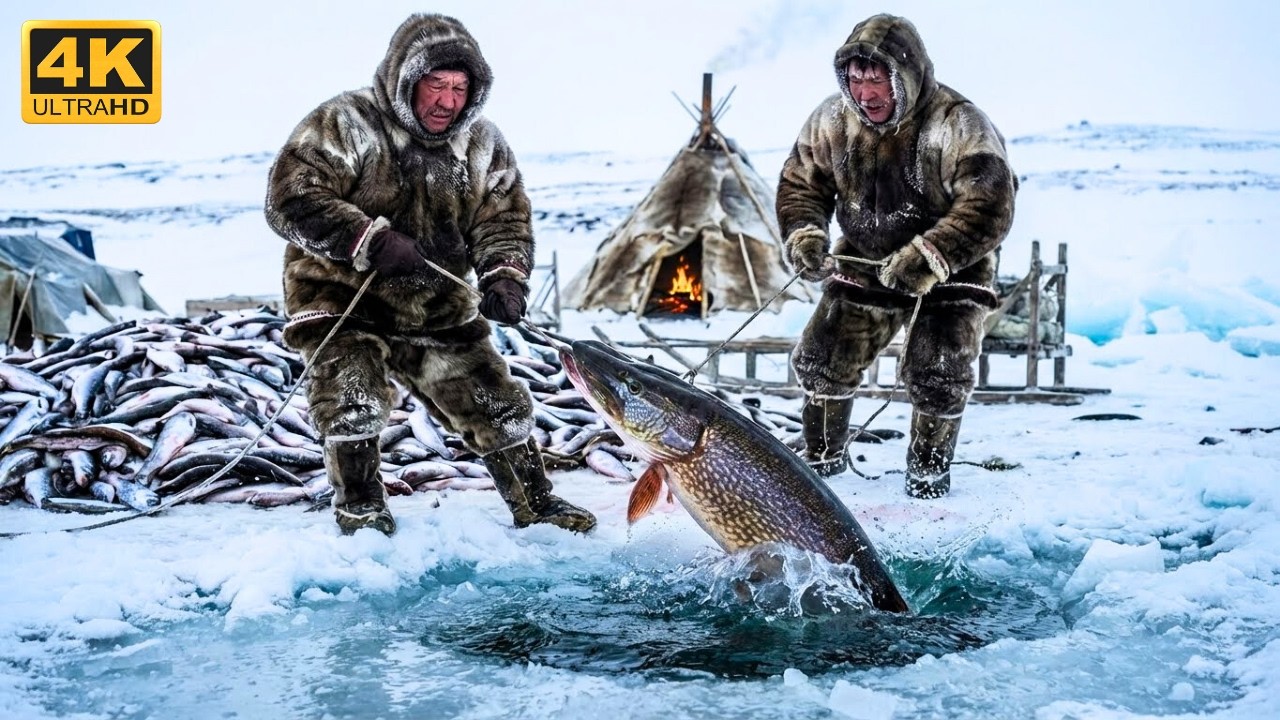 Inside Arctic Survival Fishing From Frozen Se