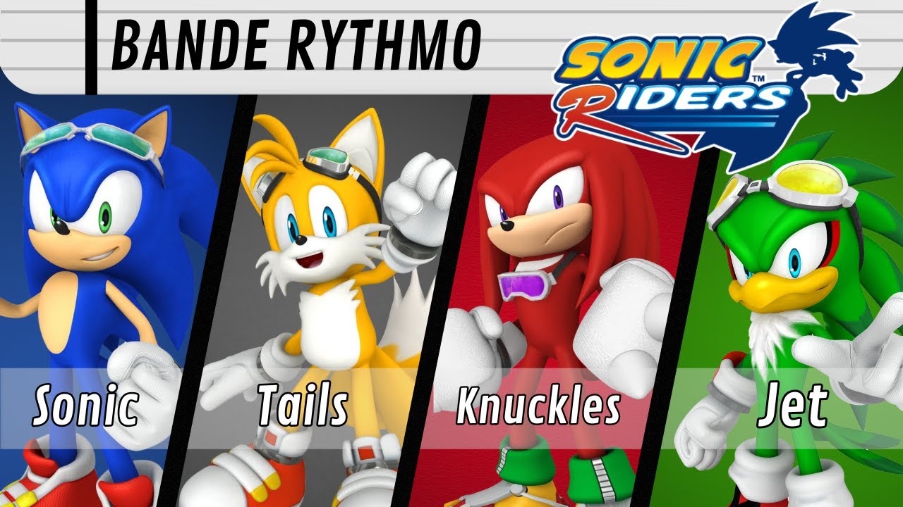 Sonic Riders Bande Rythmo (quatre) - Sonic Riders Intro (Sonic, Tails, Knuckles et Jet)