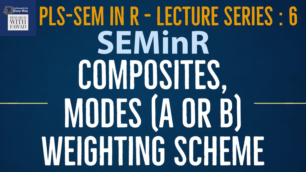 06. SEMinR. Review of Model Specification, Composites, Modes (A/B), and Weighting Schemes