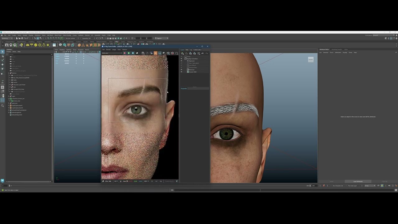 Eyebrows Maya Xgen tutorial