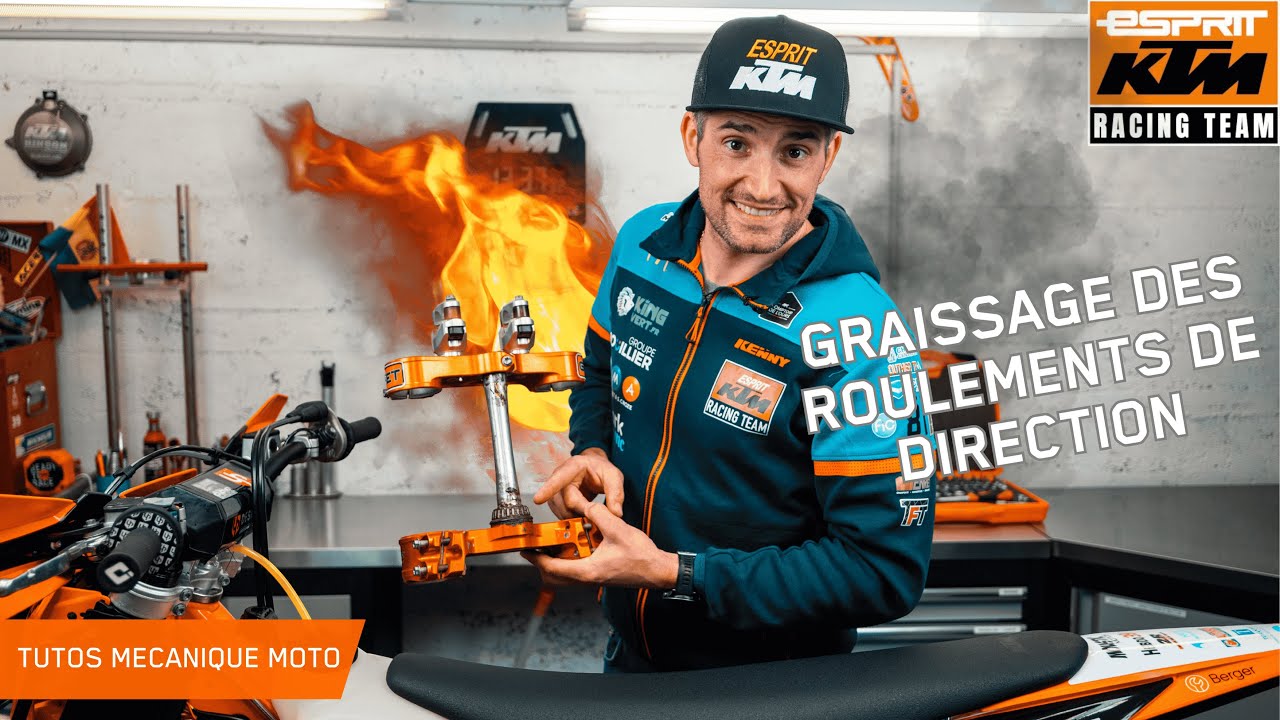Tuto mécanique moto : Graissage des Roulements de Direction sur ta KTM