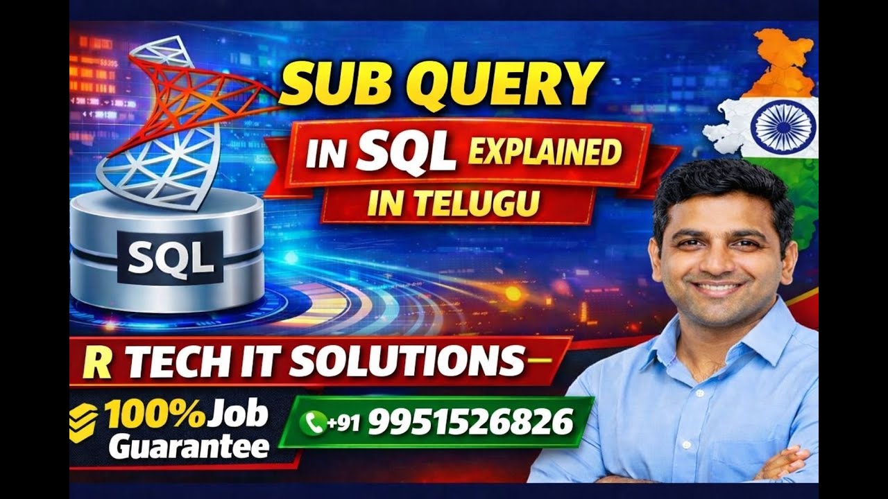 Types of Subqueries in SQL Server in Telugu | R Tech IT Solutions | 100% Job Guarantee | 9951526826