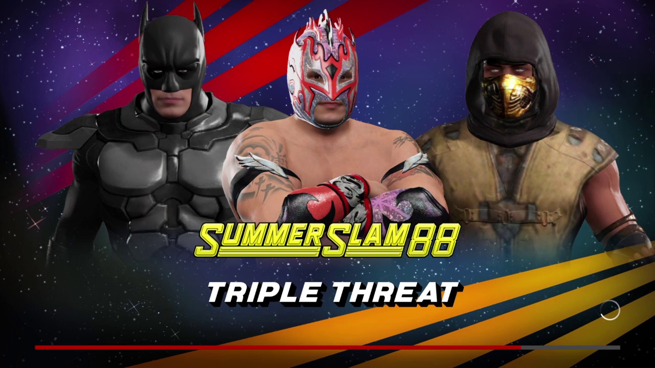 WWE 2K17 Kalisto VS Scorpion VS Batman In A Triple Threat Match