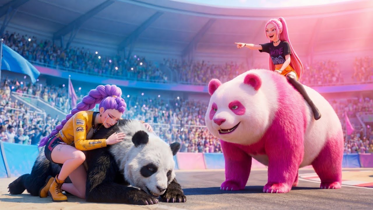 🐼  Rumi's Weak Panda vs Mira's red king panda🐼 — Can Rumi Win This Race?❤️‍🔥