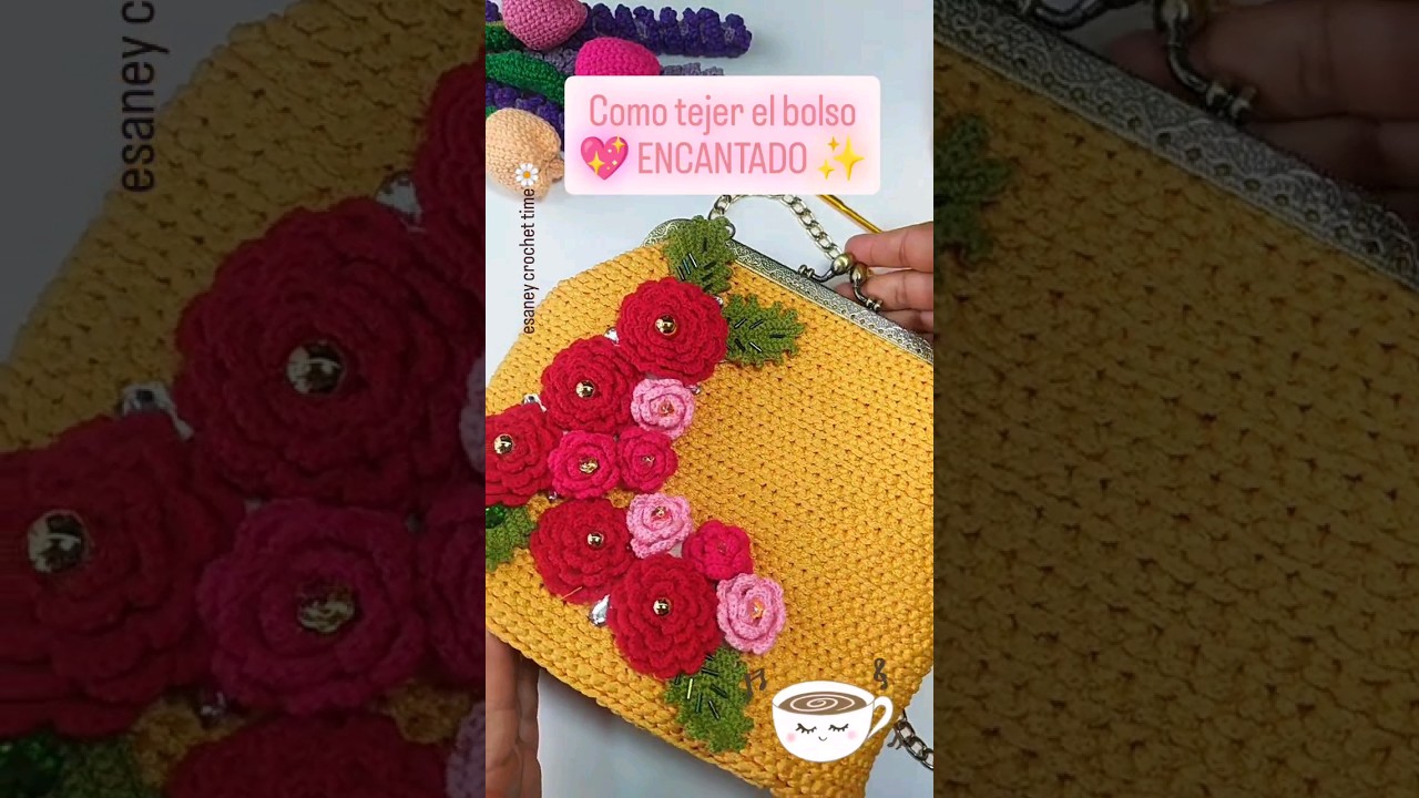 💖✨C&oacute;mo tejer este lindo Bolso?👜 video tutorial gratis!! #esaney #crochet #viralshorts #bag #diy