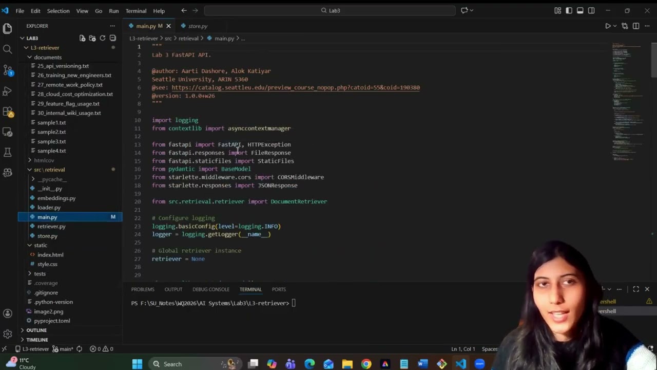 I Built a Semantic Search Engine Using FastAPI, ChromaDB & AI | ARIN5360 L3 | Aarti Dashore